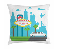 Cartoon Limo City Sign Pillow Cover