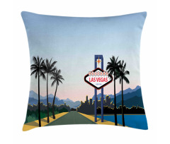 Nevada America in Cartoon Pillow Cover