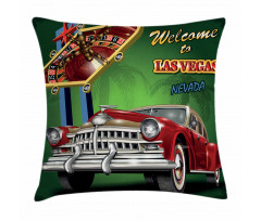 Retro Car Roulette Table Pillow Cover