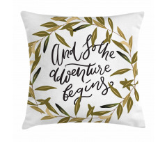 Wreath Frame Foliage Leaves Pillow Cover