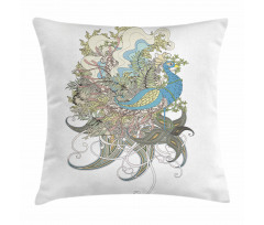 Aquatic Feathers Pillow Cover