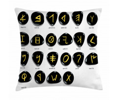 Phoenician Alphabet on Stones Pillow Cover
