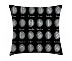 Shaded Effect Runic Alphabet Pillow Cover