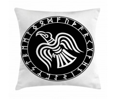 Illustration of Odins Ravens Pillow Cover