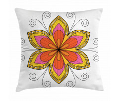 Flower Pattern Swirl Pillow Cover