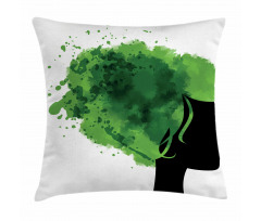 Tree Bushes Green Hair Pillow Cover