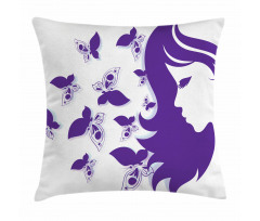 Butterflies and a Lady Pillow Cover