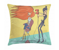 Day in Beauty Salon Pillow Cover