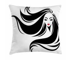 Stencil Art Woman Pillow Cover