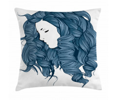 Dark Blue Funky Boucles Pillow Cover