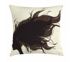 Fuzzy Hair Silhouette Pillow Cover