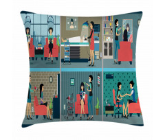 Day in Hairdresser Pillow Cover