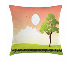 Summer Season Country Scene Pillow Cover