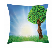 Foliage Leaves Lonely Tree Pillow Cover