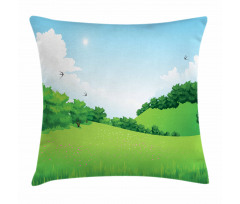 Forest Hills with Scenic View Pillow Cover