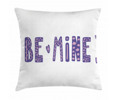 Typographic Text and Hearts Pillow Cover