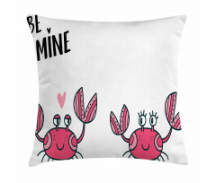 Funky Crab Couple and Heart Pillow Cover