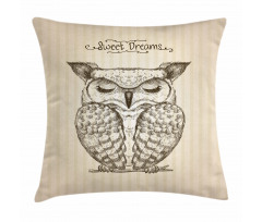 Sleeping Owl Dreams Pillow Cover