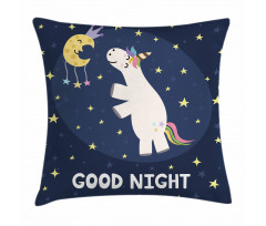 Unicorn with Rainbow Hair Pillow Cover