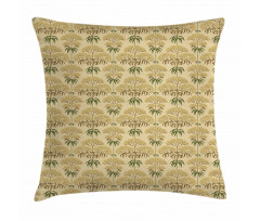 Retro Flowers and Leaves Pillow Cover