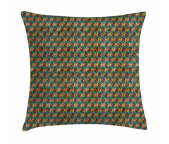 Grungy Retro Rhombus Shape Pillow Cover