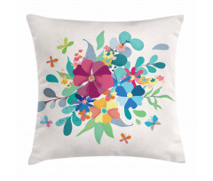 Bouquetnd Butterflies Pillow Cover