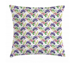 Garden Blooming Tiny Orchids Pillow Cover
