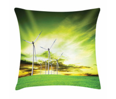 Wing Turbines Green Sky Pillow Cover
