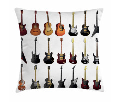 Guitars Rock and Jazz Pillow Cover