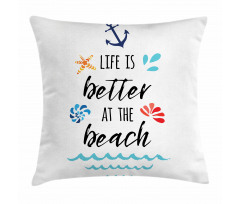 Travel Anchor Wave Pillow Cover