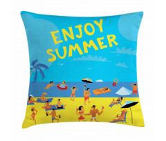People Tropical Beach Pillow Cover