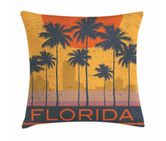 Florida Coast Grunge Pillow Cover