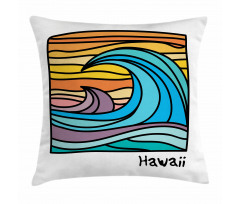 Abstract Ocean Waves Art Pillow Cover