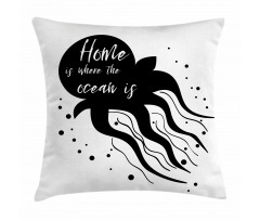 Jellyfish Silhouette Pillow Cover