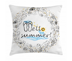 Hello Summer Seashells Pillow Cover