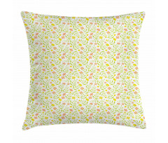 Tiny Twiggy Tulip Flowers Pillow Cover