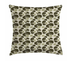 Antique Flower Silhouettes Pillow Cover