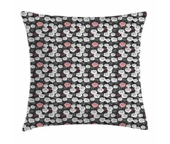Romantic White Pink Roses Pillow Cover