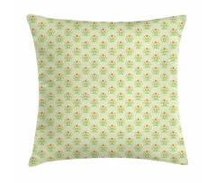 Orange Flower Green Leaf Pillow Cover