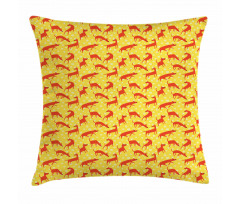 Animal Silhouettes on Yellow Pillow Cover