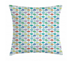 Parasol Pattern in Rain Pillow Cover