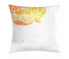 Lotus Flower in Boho Pattern Pillow Cover