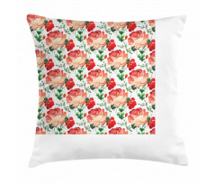 Traditional Russian Roses Pillow Cover