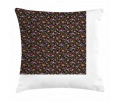 Abstract Flowers and Phoenix Pillow Cover