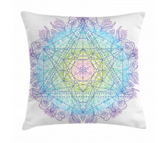 Metatron Cube on a Mandala Pillow Cover