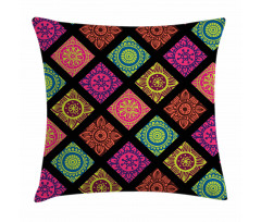 Flower Mandala Tile Colorful Pillow Cover