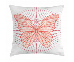Butterfly Doodle Sunburst Pillow Cover