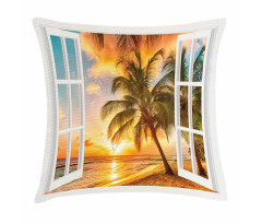 Sea Ocean Palms Scenery Pillow Cover