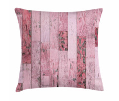 Pink Toned Rustic Planks Pillow Cover