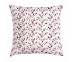 Magnolia Blossom on Branch Pillow Cover